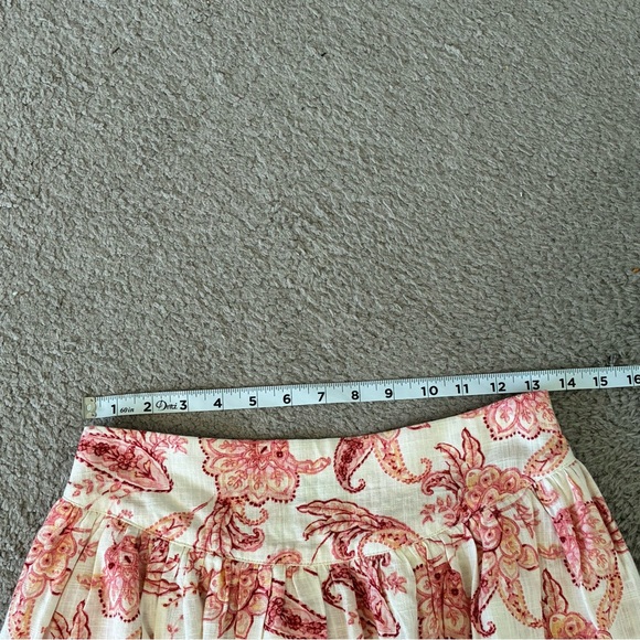 NWT Express Pink Off White Floral Paisley Layered A-Line Linen Skirt Women’s 4 - Picture 8 of 8